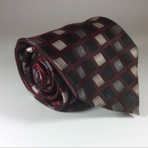 Knightsbridge red silver tie